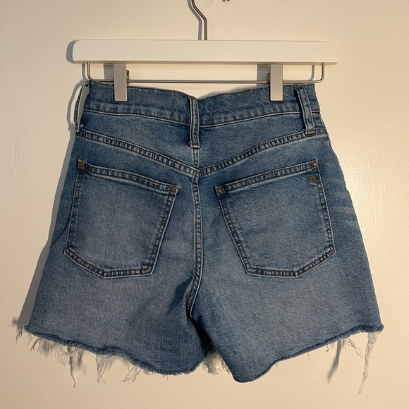Madewell High Rise Button-Up Raw Hem Denim Shorts - Picture 2 of 4